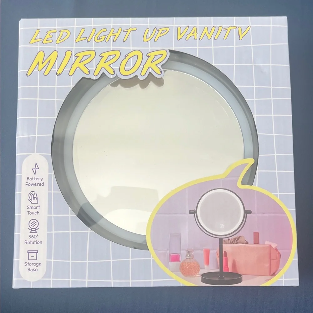 Lightweight LED Light Up Vanity Mirror - Black